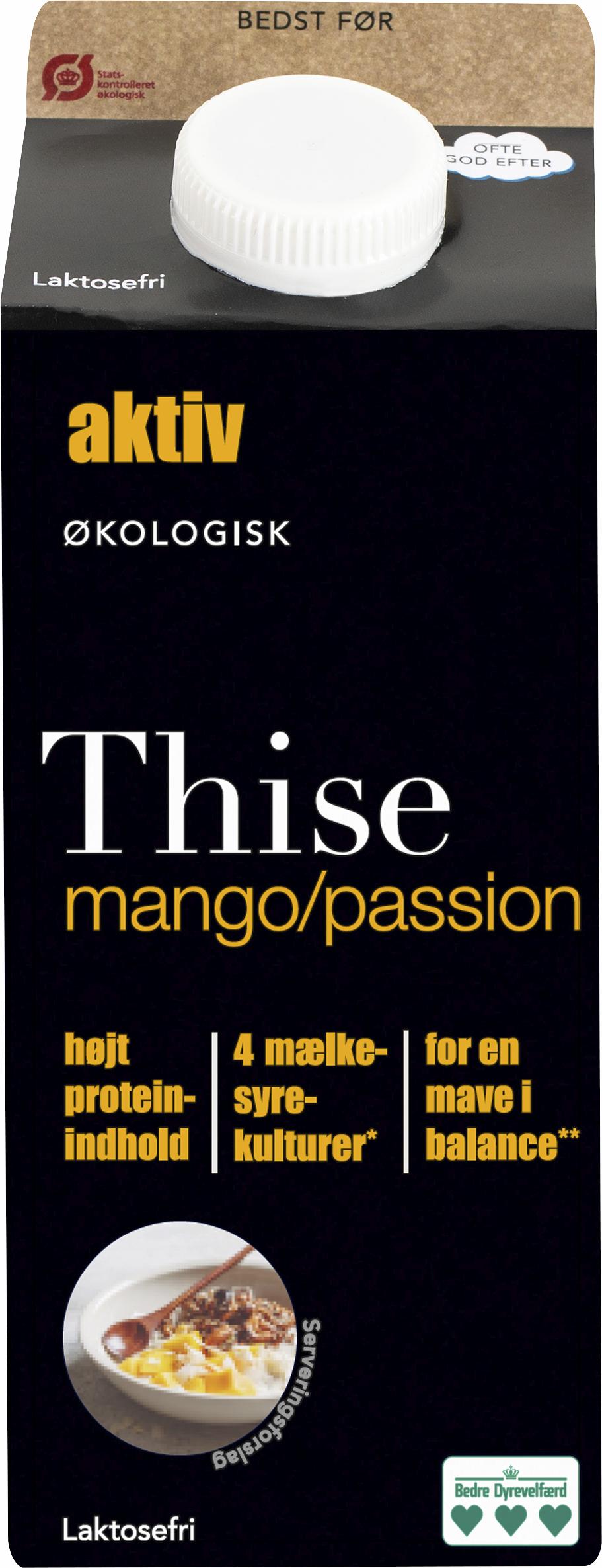 Aktiv Laktosefri yoghurt m. mango/passion 750 ml
