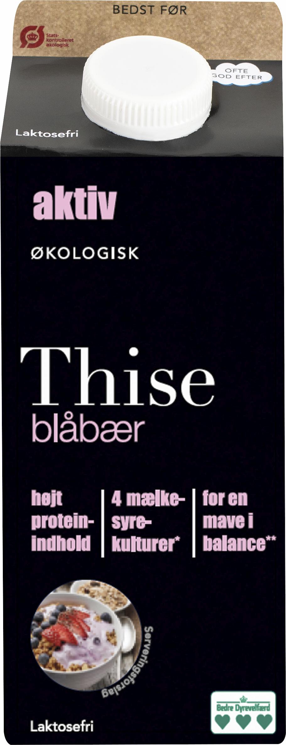 Aktiv Laktosefri yoghurt m. blåbær 750 ml