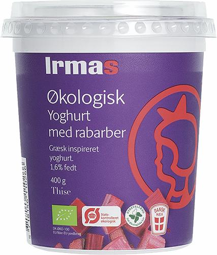 Irma Græsk Inspireret Yoghurt Rabarber 1,6% 400g