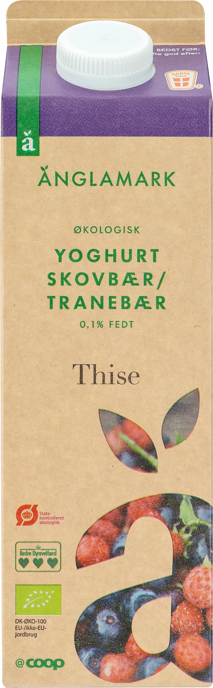 Änglamark Yoghurt Skovbær/Tranebær 0,1% 1000g